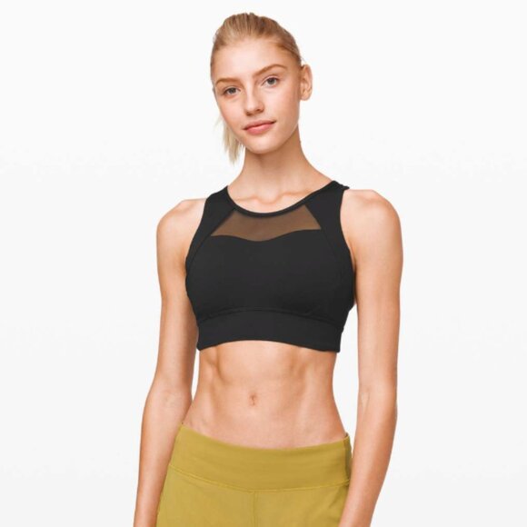 lululemon athletica Other - Lululemon Sports Bra Womens 4 Black Mesh Criss Cross Back Padded Breathe It In